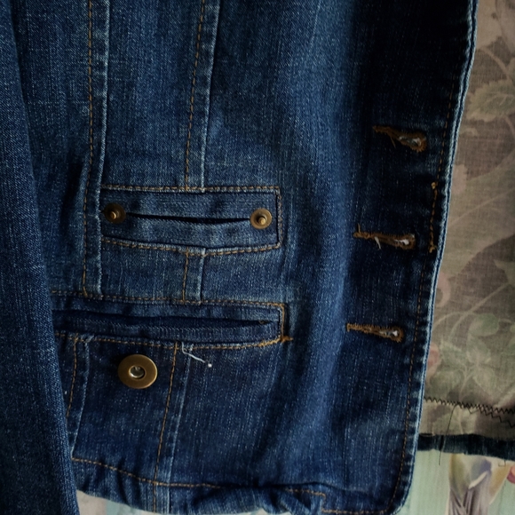 Sold Reworked Artsy Denim Jacked Back Cut Out - Picture 7 of 12